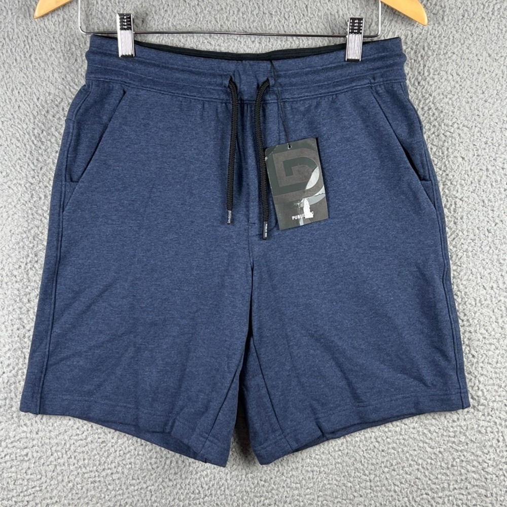 Public Rec Weekend Shorts Men 28 Heather Blue Drawstring French Terry Comfort